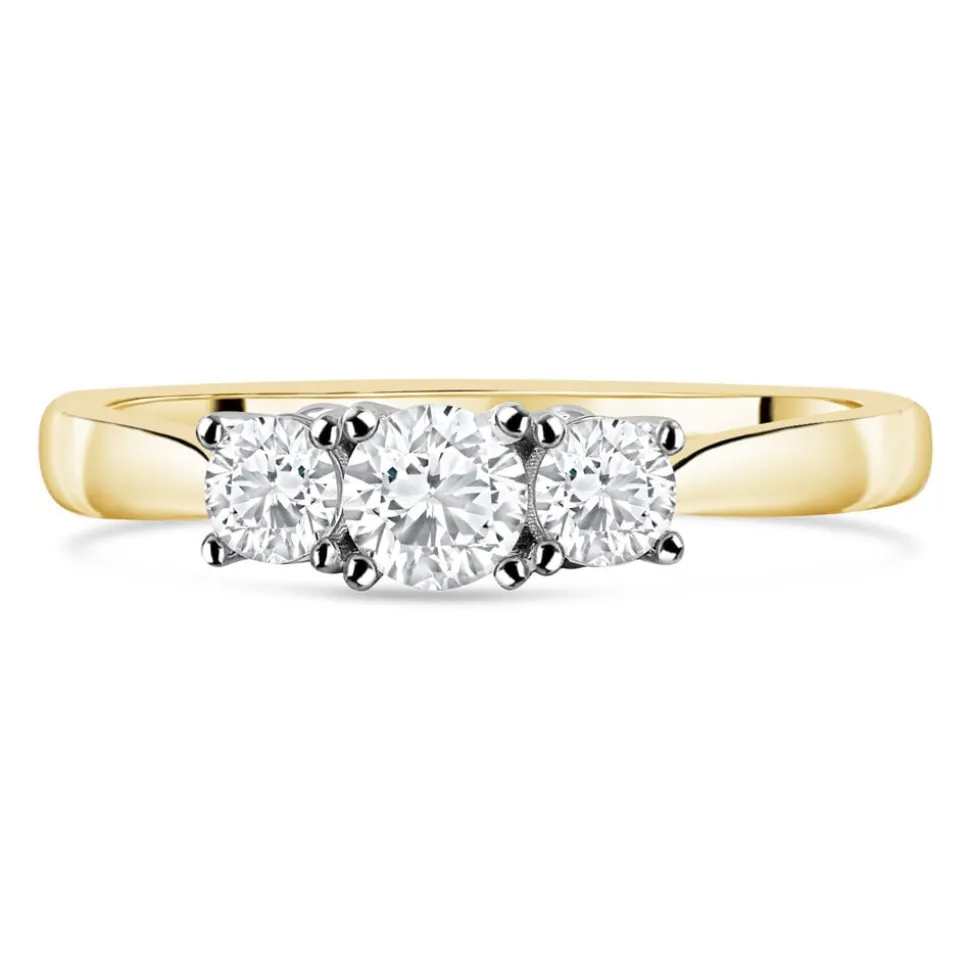 18ct Yellow Gold 0.33ct Diamond Trilogy Tulip Setting Ring