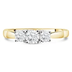 18ct Yellow Gold 0.75ct Diamond Trilogy Tulip Setting Ring