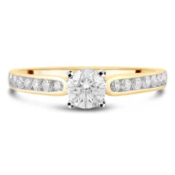 18ct Yellow Gold 0.75ct Diamond Four Claw Tulip Setting Ring