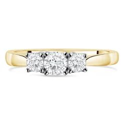 18ct Yellow Gold 0.50ct Diamond Trilogy Tulip Setting Ring