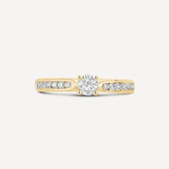 18ct Yellow Gold 0.50ct Diamond Tulip Setting Shoulders Ring