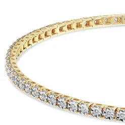 9ct Yellow Gold 1.00ct Diamond Tennis Bracelet