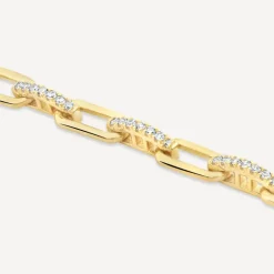 9ct Yellow Gold 0.40ct Diamond Paperlink Bracelet
