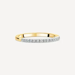 9ct Yellow Gold 0.07ct Diamond Claw Set Eternity Ring