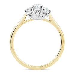 18ct Yellow Gold 0.33ct Diamond Trilogy Tulip Setting Ring