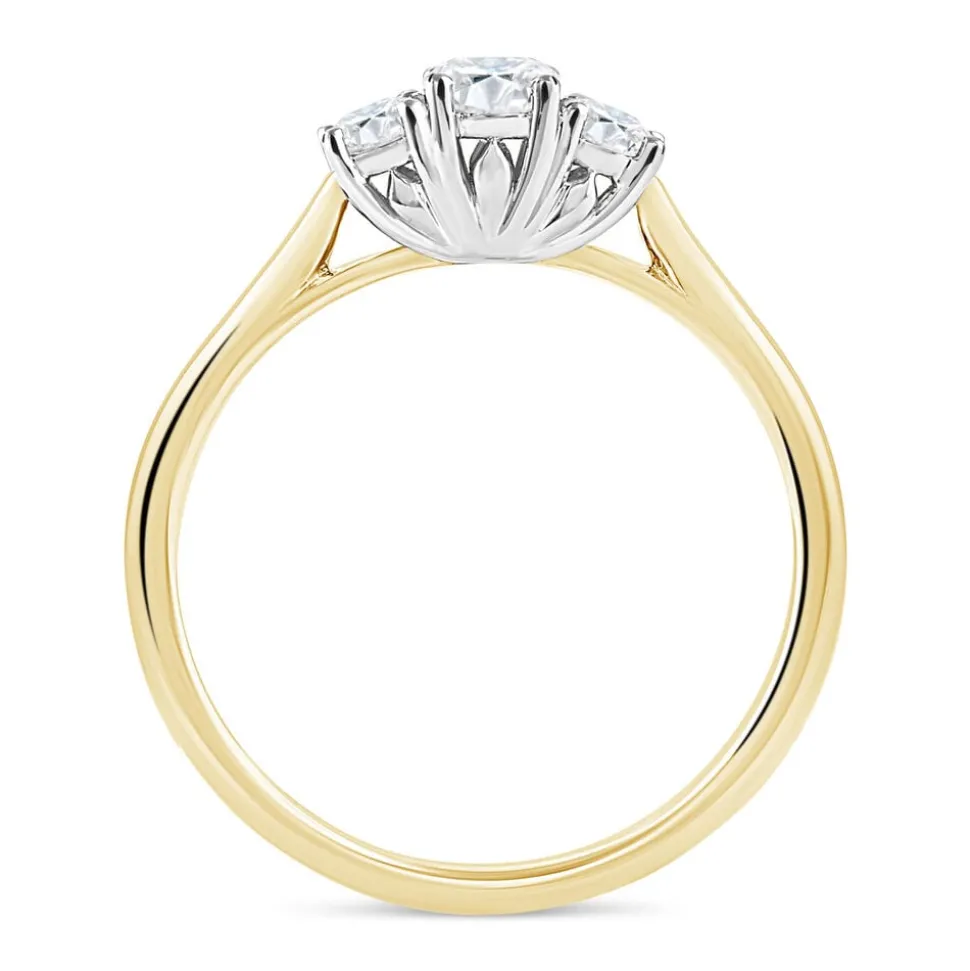 18ct Yellow Gold 0.33ct Diamond Trilogy Tulip Setting Ring
