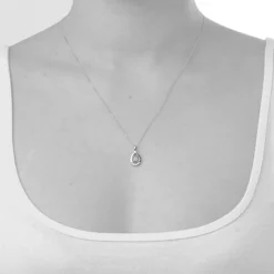 9ct Yellow Gold 0.08ct Diamond & Opal Pendant