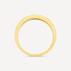 9ct Yellow Gold 0.10ct Diamond Set Weave Dress Ring