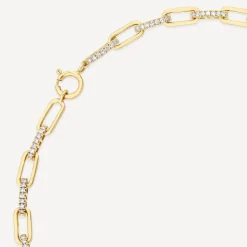 9ct Yellow Gold 0.40ct Diamond Paperlink Bracelet