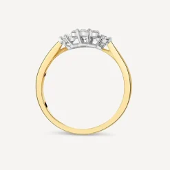 18ct Yellow Gold 0.43ct Diamond Flower Cluster & Sides Ring