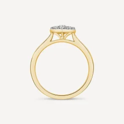 9ct Yellow Gold 0.50ct Diamond Cluster Pear Shaped Ring