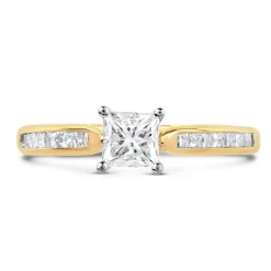 18ct Yellow Gold 0.75ct Princess Diamond Tulip Setting Ring