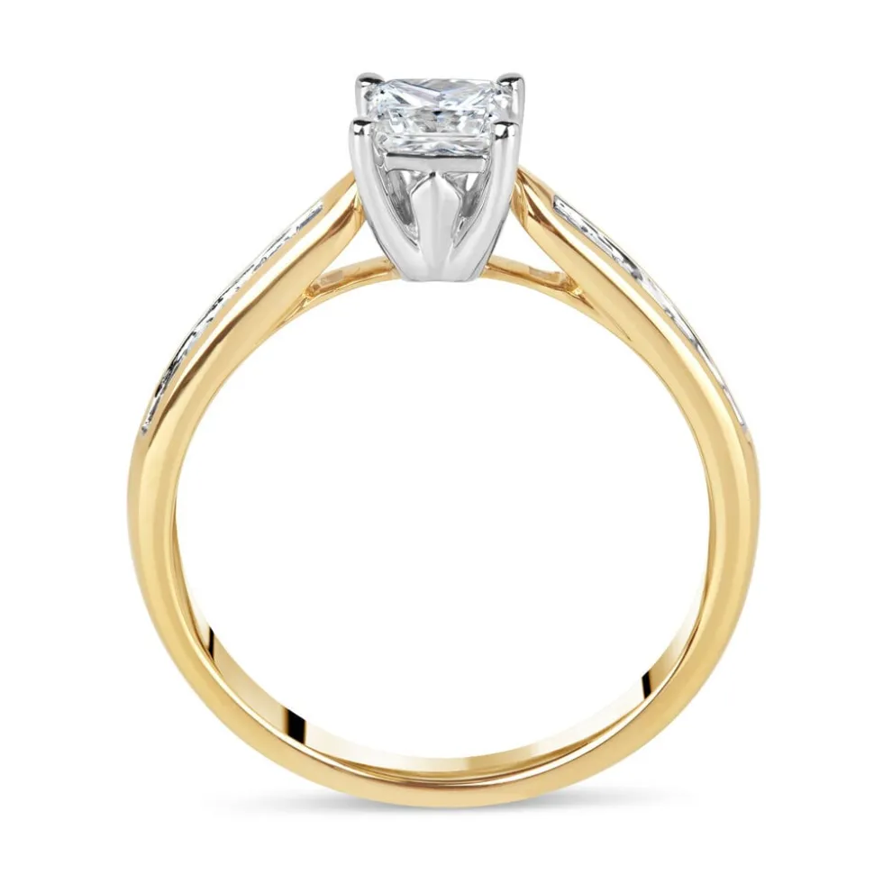 18ct Yellow Gold 0.75ct Princess Diamond Tulip Setting Ring