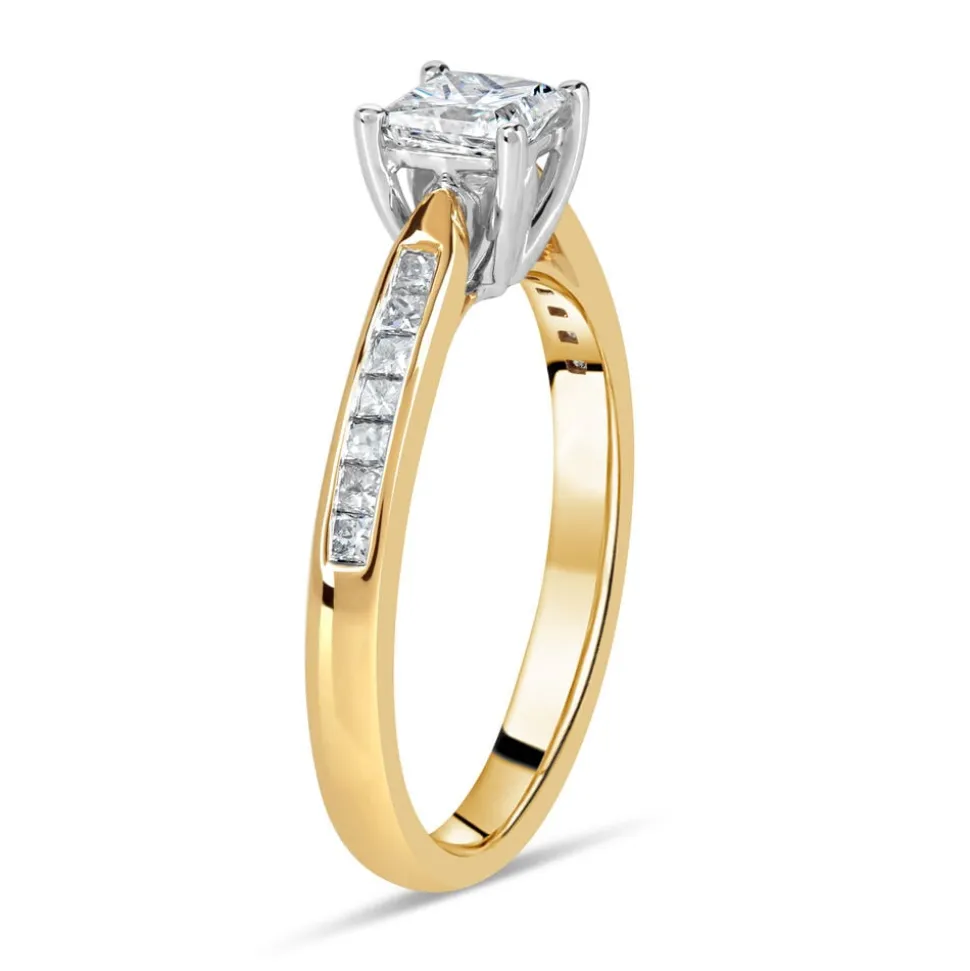 18ct Yellow Gold 0.75ct Princess Diamond Tulip Setting Ring