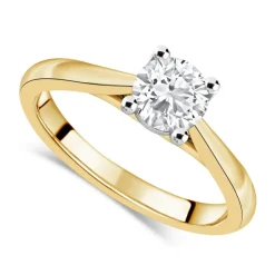 18ct Yellow Gold 1.00ct Round Diamond Orchid Setting Ring