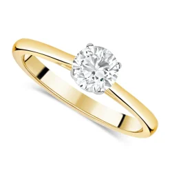 18ct Yellow Gold 0.75ct Round Diamond Tulip Setting Ring