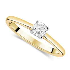 18ct Yellow Gold 0.33ct Round Diamond Tulip Setting Ring