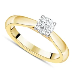 18ct Yellow Gold 0.50ct Round Diamond Orchid Setting Ring