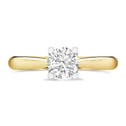 18ct Yellow Gold 1.00ct Round Diamond Orchid Setting Ring