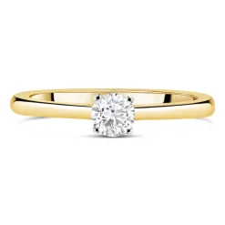 18ct Yellow Gold 0.25ct Round Diamond Tulip Setting Ring