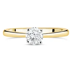 18ct Yellow Gold 0.50ct Round Diamond Tulip Setting Ring