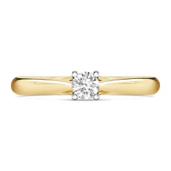 18ct Yellow Gold 0.25ct Round Diamond Orchid Setting Ring