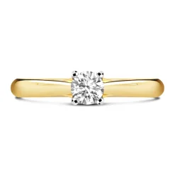 18ct Yellow Gold 0.40ct Round Diamond Orchid Setting Ring