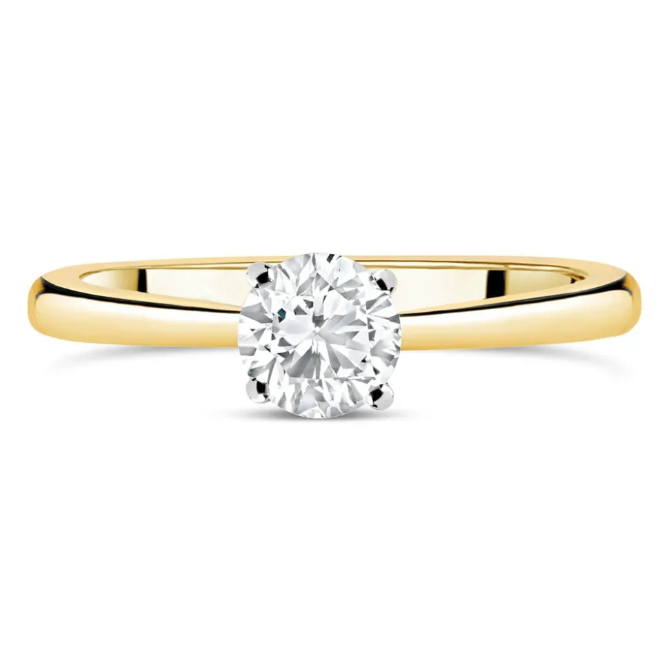 18ct Yellow Gold 0.50ct Round Diamond Tulip Setting Ring