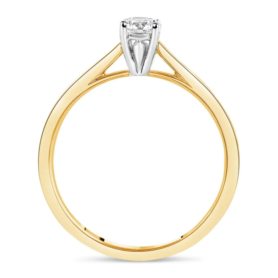 18ct Yellow Gold 0.25ct Round Diamond Tulip Setting Ring