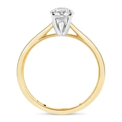 18ct Yellow Gold 0.75ct Round Diamond Tulip Setting Ring