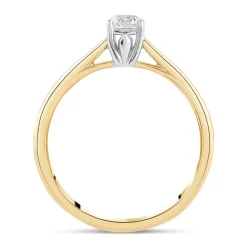 18ct Yellow Gold 0.33ct Round Diamond Tulip Setting Ring