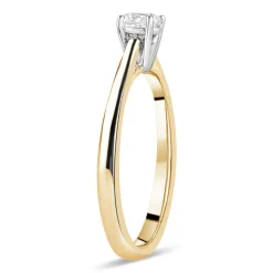 18ct Yellow Gold 0.25ct Round Diamond Tulip Setting Ring