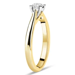 18ct Yellow Gold 0.40ct Round Diamond Orchid Setting Ring