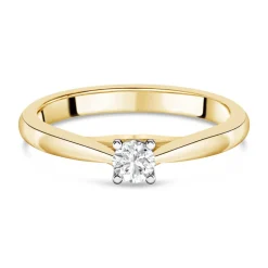 18ct Yellow Gold 0.25ct Round Diamond Orchid Setting Ring