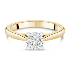 18ct Yellow Gold 1.00ct Round Diamond Orchid Setting Ring