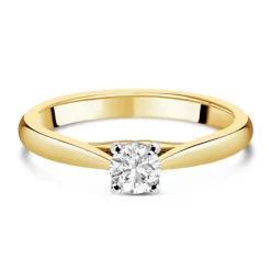 18ct Yellow Gold 0.40ct Round Diamond Orchid Setting Ring