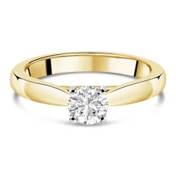 18ct Yellow Gold 0.50ct Round Diamond Orchid Setting Ring