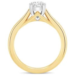 18ct Yellow Gold 1.00ct Round Diamond Orchid Setting Ring