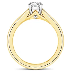 18ct Yellow Gold 0.50ct Round Diamond Orchid Setting Ring