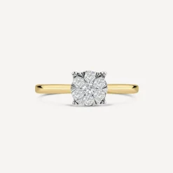 9ct Yellow Gold 0.33ct Solitaire Illusion Set Engagement Ring