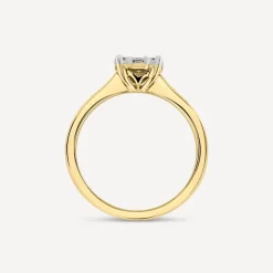 9ct Yellow Gold 0.33ct Solitaire Illusion Set Engagement Ring