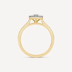 9ct Yellow Gold 0.50ct Square Cluster Diamond Ring