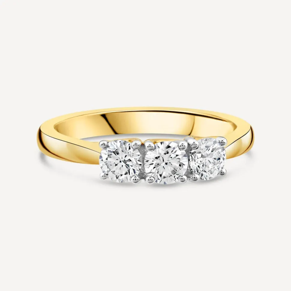 18ct Yellow Gold 0.75ct Three Stones Diamond Ring