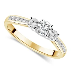 18ct Yellow Gold 0.50ct Trilogy Diamond Tulip Setting Ring