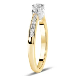18ct Yellow Gold 0.50ct Trilogy Diamond Tulip Setting Ring