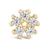 9ct Yellow Gold Cubic Zirconia Flower Single Stud Earring
