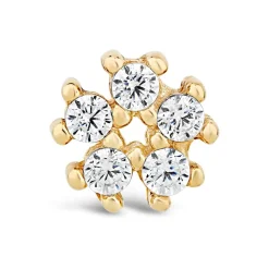 9ct Yellow Gold Cubic Zirconia Flower Single Stud Earring