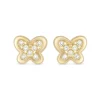 9ct Yellow Gold Cubic Zirconia Set Kid&rsquo;s Butterfly Stud Earrings