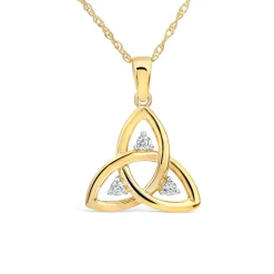 9ct Yellow Gold Cubic Zirconia Trinity Knot Pendant