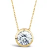 9ct Yellow Gold Cubic Zirconia Rubover Pendant (Chain Included)
